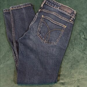 Calvin Klein Girls Dark Blue Jeans with Contrast Stitching Ankle Legging Size 6